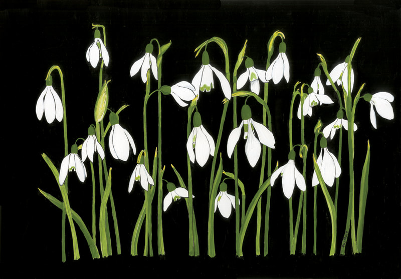 Beth Whittaker Snowdrops painting